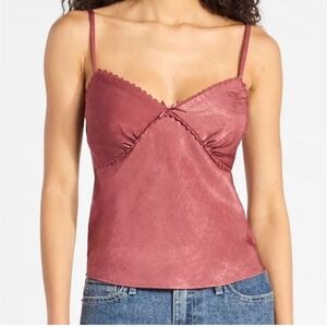 Y2K Babydoll Lace Trim Cami‎ Tank Top Fairy Juniors XL  Pink Coquette Soft Girl